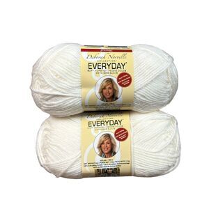 Deborah Norville Everyday Yarn Lot of 3 Snow White Soft Worsted Anti-Pilling New